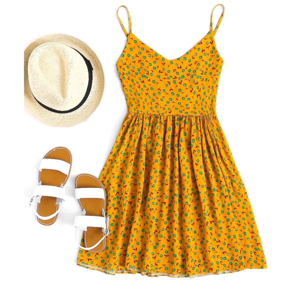 ✨Dusty Print Smock Cami Dress✨